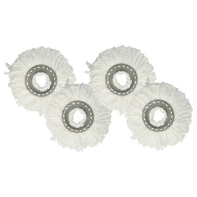 4x Wischmopp für Leifheit Clean Twist Disc Mop Clean Twist Mop - weiß