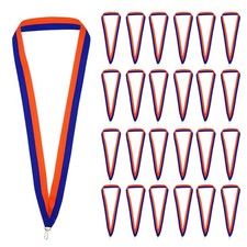 66 Pcs Award Neck Ribbons with Snap Clips Medal Lanyards Blue/Orange