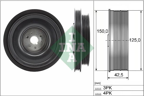 Schaeffler INA Riemenscheibe, Kurbelwelle 544 0161 10 FüR Dacia Renault-image