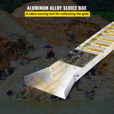 Folding Aluminum Alloy Sluice Box, Compact 50" Sluice Boxes for Gold, Dredgin
