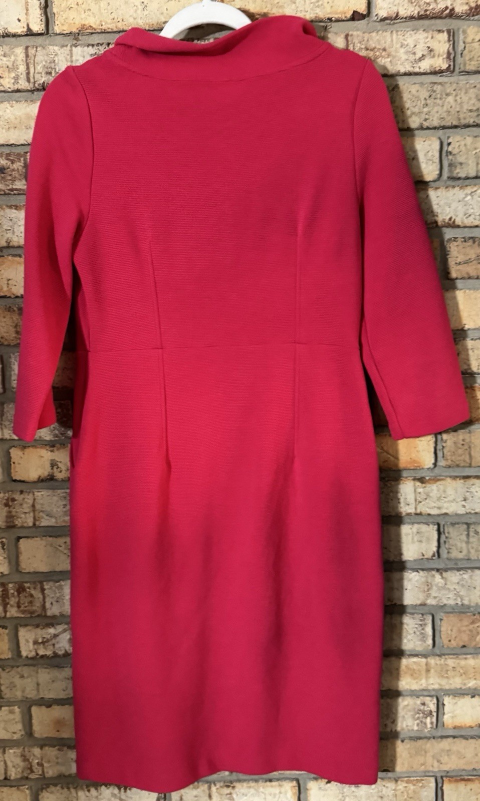 Boden Knit Sheath Dress Cowl Neck 3/4 Sleeve Knee Length US 8L