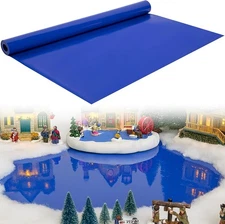 59'' X 15.7'' Christmas Village Ocean Display Mat, Christmas Village Miniature O