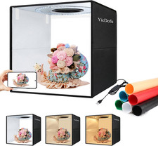 12''X12'' Foldable Photo Light Box Studio Kit with 120 LED Ring Light 3 Lighting