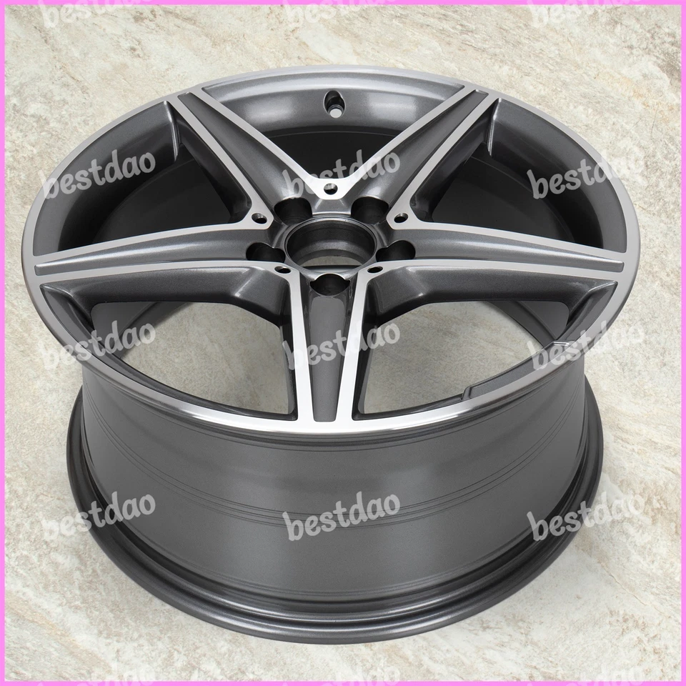 18 inch Wheel Rim For Mercedes Benz C200 C300 C350 CLA C43 Machined Grey 18*8.5" Foto 4 de 4