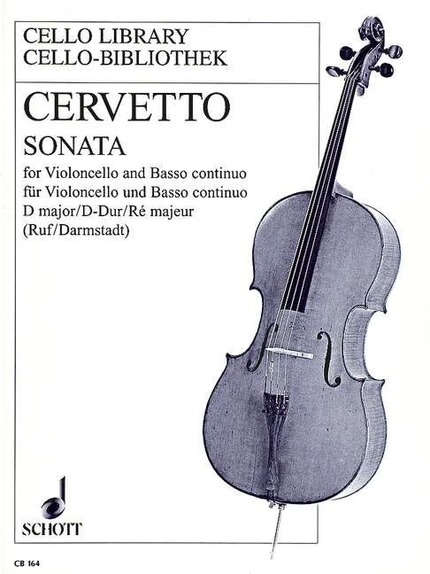Sonate 10 D Op.2 Giacobbe Cervetto Book [Softcover] Cello and Piano Schott Music - Image 2 of 3