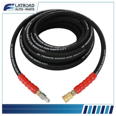 #ad ✅Hot Water Pressure Washer Hose 3 8quot; x 50ft 6000psi 2 Braid R2 Black Brand New $63.17