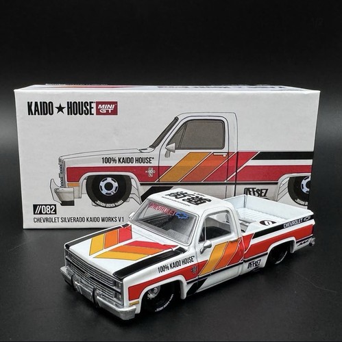 MINI GT X Kaido House Chevrolet Silverado Kaido Works V1 blanc KHMG082 scellé - Photo 1/2