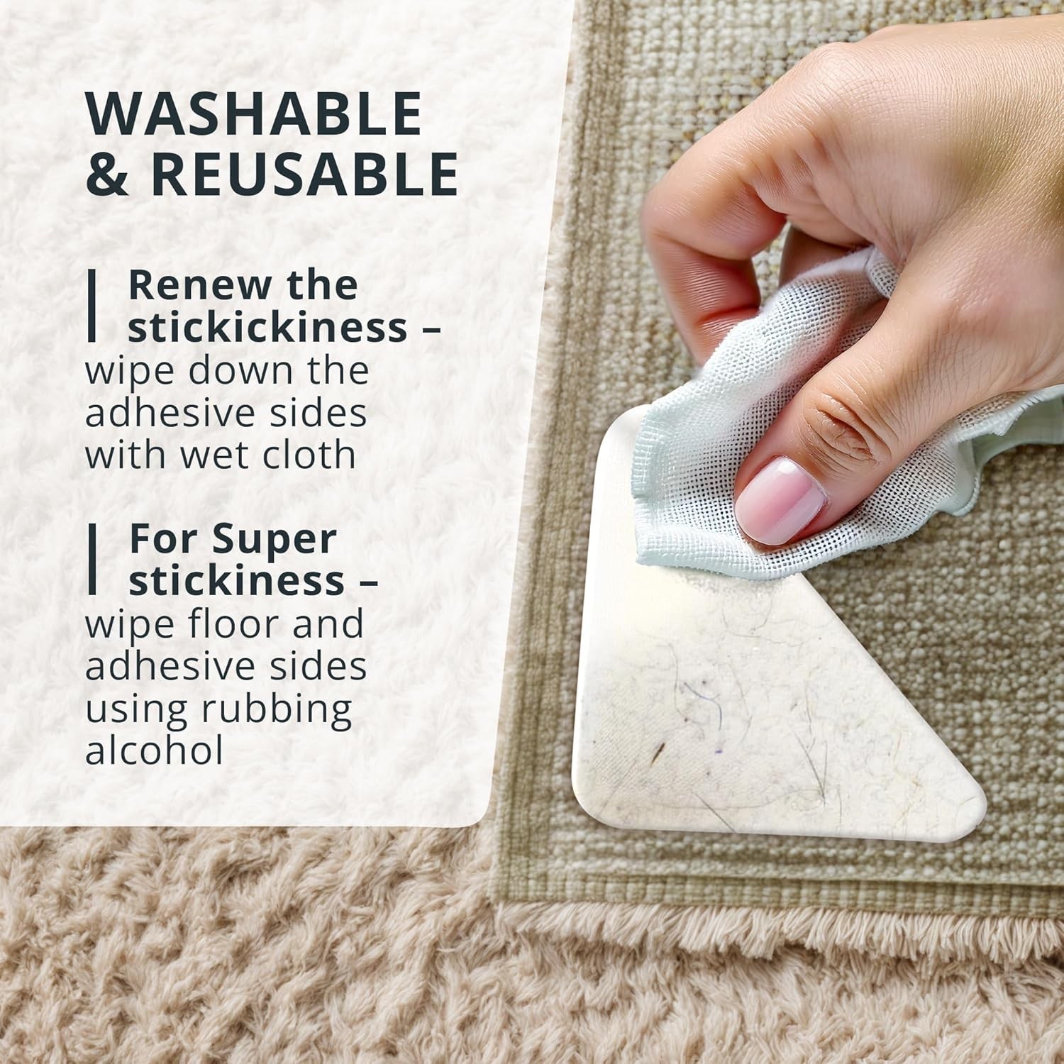 "X-Protector Grippers for Rugs - 12 pcs Anti Curling Gripper for Rug 12 PCS Whit