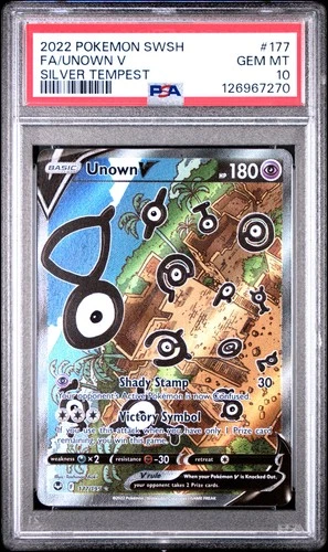 PSA 10 Unown V #177 2022 Pokemon Silver Tempest 126967270