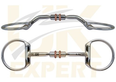 EggButt Comfort Barrel Myler Trense Aktion Kupfer Roller & Inlays Bits 4,5-6,0