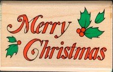 Hero Arts Holly Merry Christmas Rubber Stamp