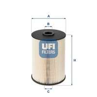 UFI Kraftstofffilter 26.021.00 Filtereinsatz FüR Golf 5K1 5M1 Seat Plus Audi 1K1