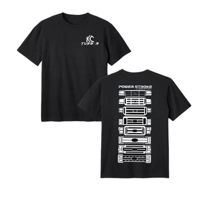 #ad Power Stroke Turbo Diesel Shirt KC Turbos Tee Ford Front Grille Evolution Design $13.99