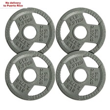 Cast Iron Weight Plates for Strength Training, Fits 2-Inch Barbell 5LB × 4