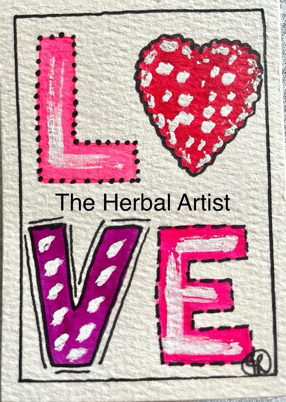 ACEO Original Watercolor Painting, Art Card, Love, Holiday, Wall Art, Valentines