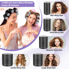 65 PCS Hair Curler Rollers with 5 Sizes Self Grip Hair Rollers for Long Mediu...