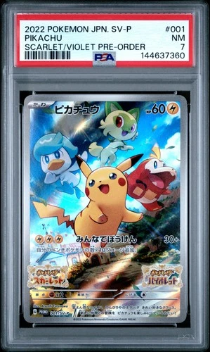 2022 POKEMON JPN SV PROMO SCARLET & VIOLET PRE-ORDER #001 PIKACHU PSA 7