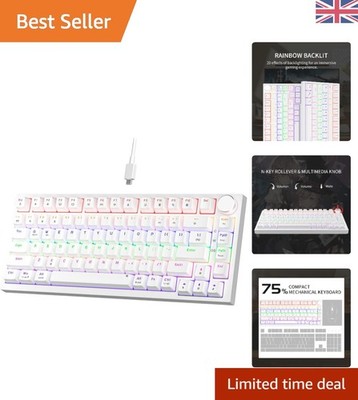 GM326 Wired Mechanical Gaming Keyboard - 75% TKL, Hot-Swapable & RGB Backlit