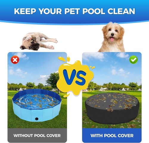 63 inch Foldable Dog Pet Bath Pool Cover, Portable Round Collapsible Pool Cover - Picture 4 of 8