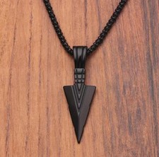 Geometric Triangle Spearhead Pendant Necklace - Men's Spearhead Pendant Necklace