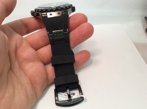 Aqua Master Jojo Jojino Rodeo Black Metal Black Rubber 55mm Diamond Watch W337 - Picture 5 of 8