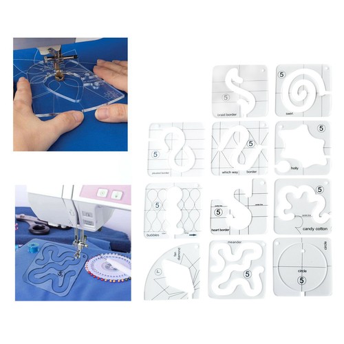 11pcs Quilting Template Home Stencil Free Motion Reusable For Machine 