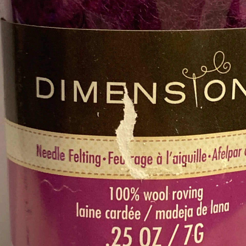 Dimensions FeltWorks 100% Wool 25 Purple Curly Roving .25oz Needle Felting Craft - Image 3 of 4