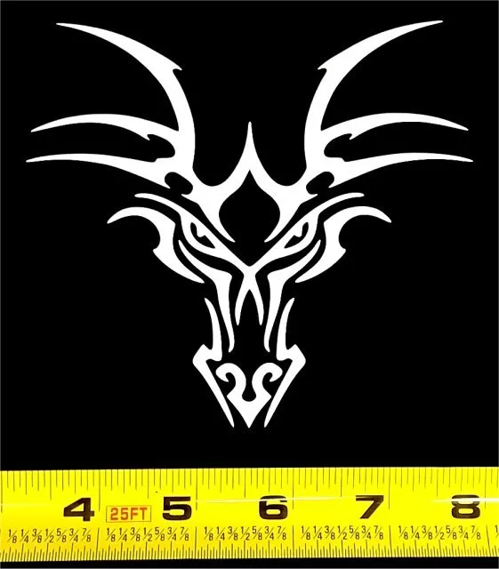 Tribal Dragon Head! HQ Single Color High Gloss 5.0 x 4.5 Vinyl Decal!