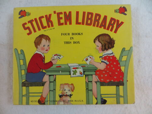 STICK 'EM LIBRARY 4 Vintage Sticker Books No. 130 Platt & Munk - Picture 1 of 12