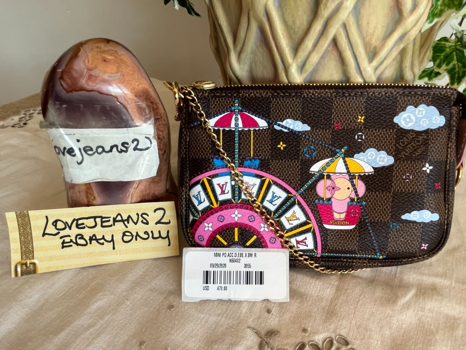 NWT! Louis Vuitton Mini Pochette Illustre Damier Ebene Pochette Accessories