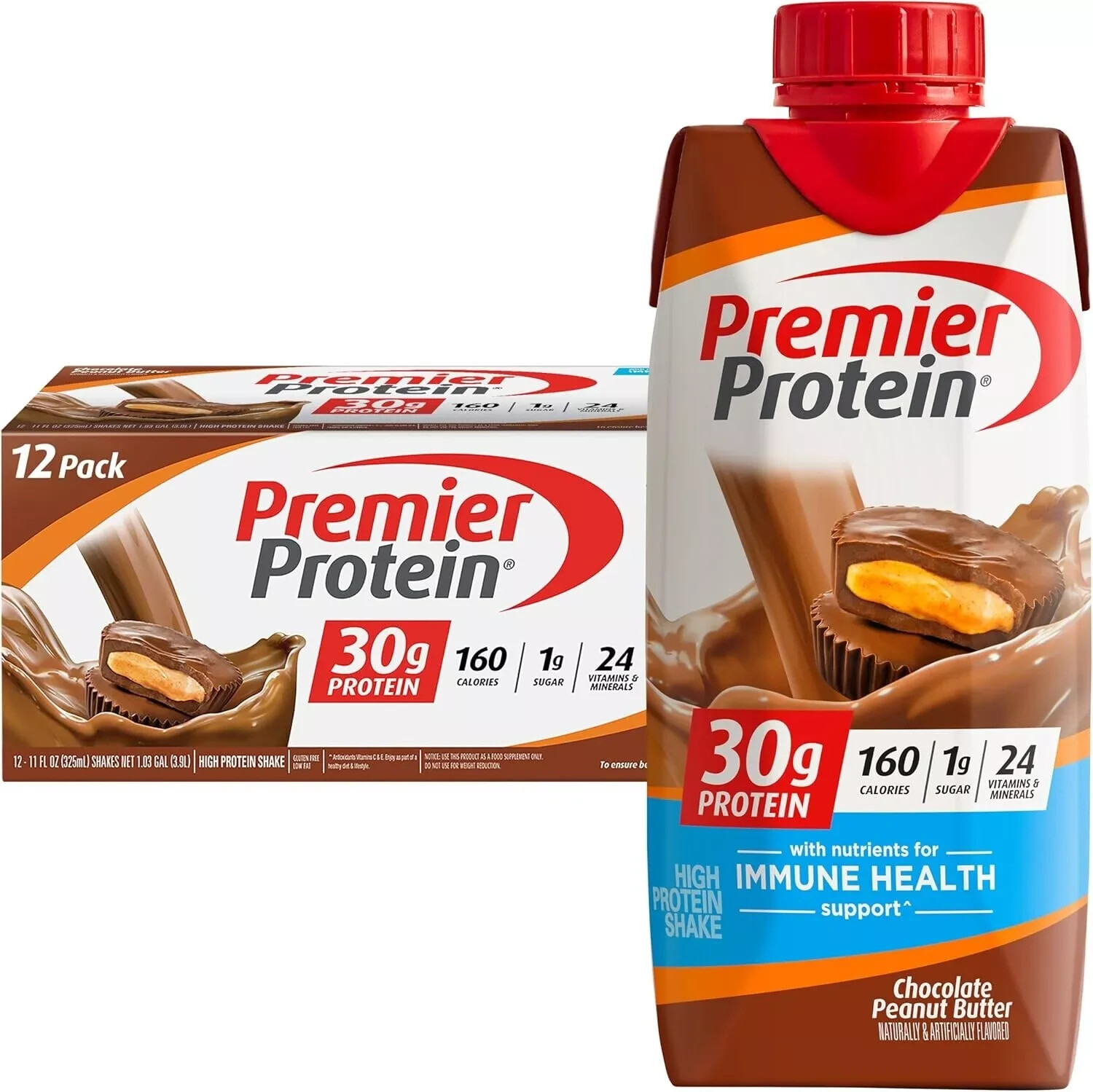 Premier Protein Shake, Chocolate, 30g Protein, 11 fl oz, 12 Ct