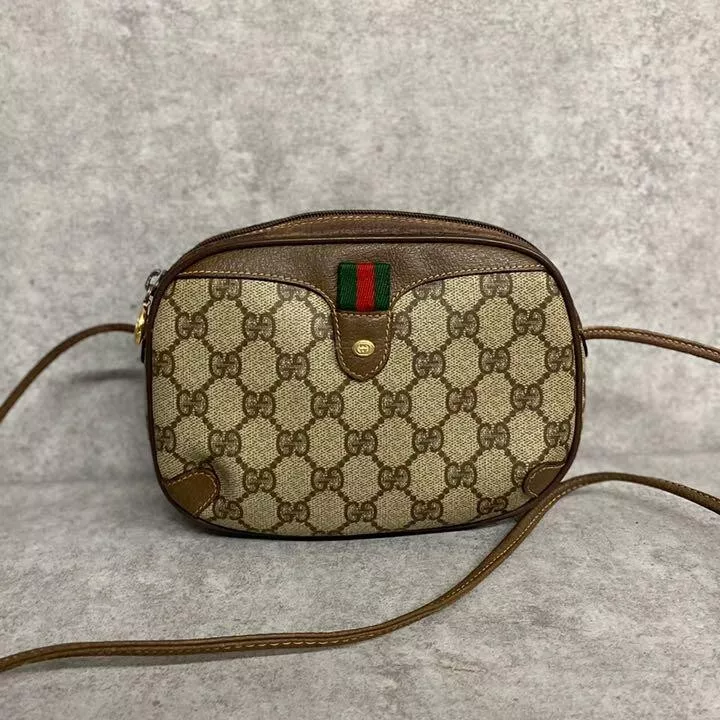 Buy Free Shipping GUCCI Old Gucci Vintage GG Logo Hardware Sherry