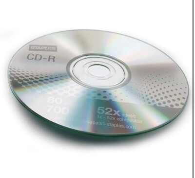 Staples Cd R Staples CD-R 80 minutes 52x Speed 700MB Set Of 5 with Bonus 2 Pack Of ...