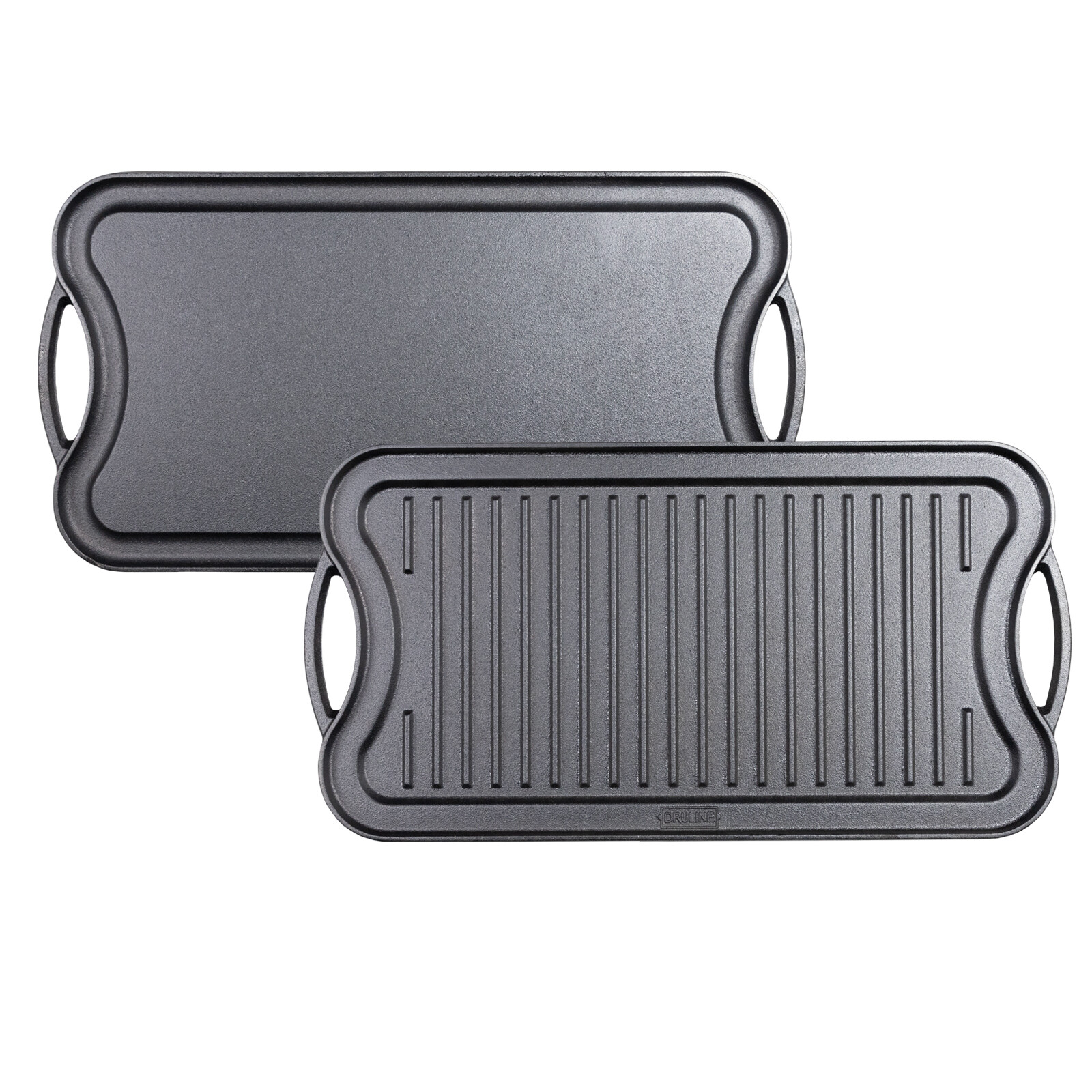 Grillplatte. Wendeplatte. Gusseisen. Pizzaplatte für Gasgrill. Grillschale