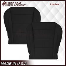 2007 - 2010 Jaguar Xkxk-r Driver Passenger Bottom Seat Covers Black Leather