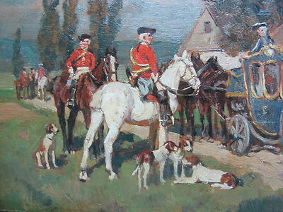 Antique 19th C. Original Russian Oil Painting  Soldiers  WILHELM VELTEN, c. 1880