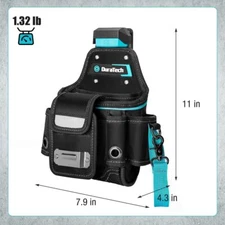 DuraTech Tool Pouch with Belt Clip Small Tape Measure Holder & Hammer Loop USA