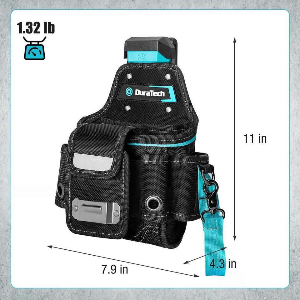 Bolsa de herramientas de electricista expandible DuraTech clip de cinturón bolsillo hebilla de liberación rápida Foto 2 de 4