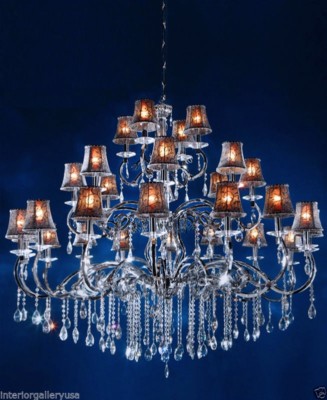 K9 Crystal Chandelier - 28 Light - Crystal Chandelier - Polished Chrome Bergamo