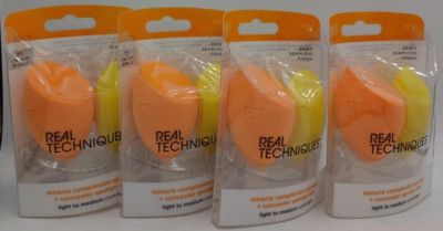 4PK Real Techniques Complexion Sponge + Concealer Sponge Duo #0094 ~ 8 TOTAL