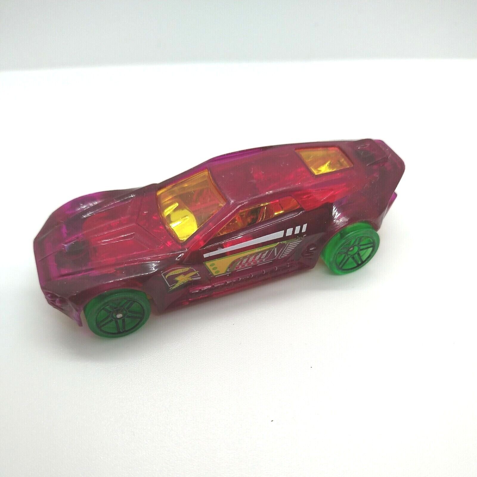 Hot Wheels Bullet Proof Mattel 2015 Toy Car Pink With Green Wheels