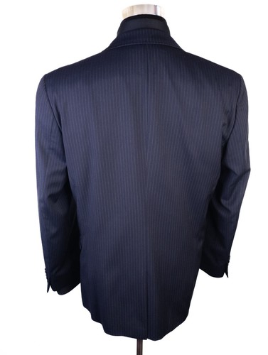 Hugo Boss 2-Pcs Suit Striped Blue Two Button Jacket Blazer Sz 42S Pants 34X29 - Picture 5 of 14