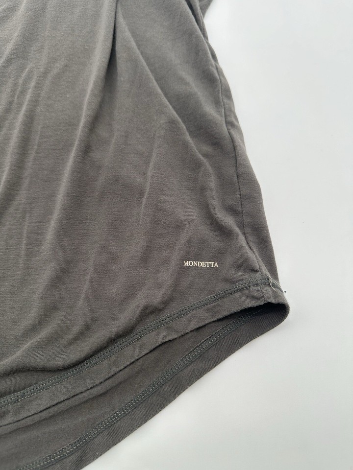 Mondetta Performance Luxury Blouse Women Medium Beige Solid Round Neck