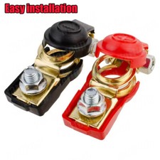 2PCS CAR BATTERY TERMINAL CLAMP CONNECTORS POSITIVE NEGATIVE RELEASE DISCONNECT