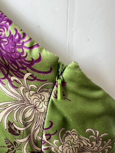 Sue Wong Size 10 100% Silk Green with Floral Print Halter Dress / Maxi Length - Picture 7 of 9