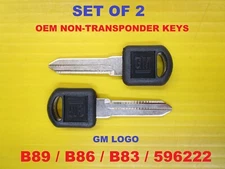 OEM Set Of 2 GM Logo Non-Transponder Keys Strattec 596222 B89 B86 B83 P110 GMC
