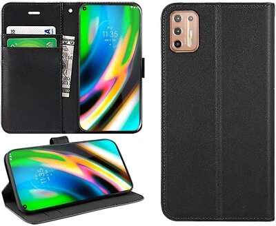 For Motorola Moto G9 Plus Case Flip Suede Wallet Leather Folio Magnetic Cover