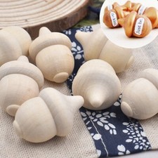 20pcs Wooden Acorn Kid Color painting Children DIY Wood Toys Craft Ornament