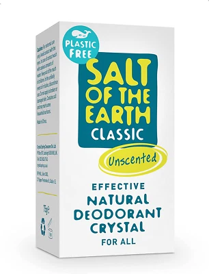 Salt Of The Earth- Natural Crystal Deodorant- Plastic Free, Fragrance Free, Vega