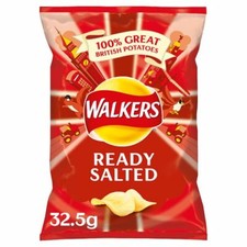 32 x Walkers Ready Salted Crisps 32.5g FREE TRACKED DELIVERY